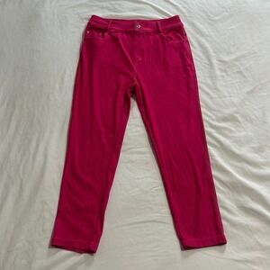 Hot Pink High‎ Waisted Stretch Jeggings Tapered Leg Pull On Pants Womens Large
